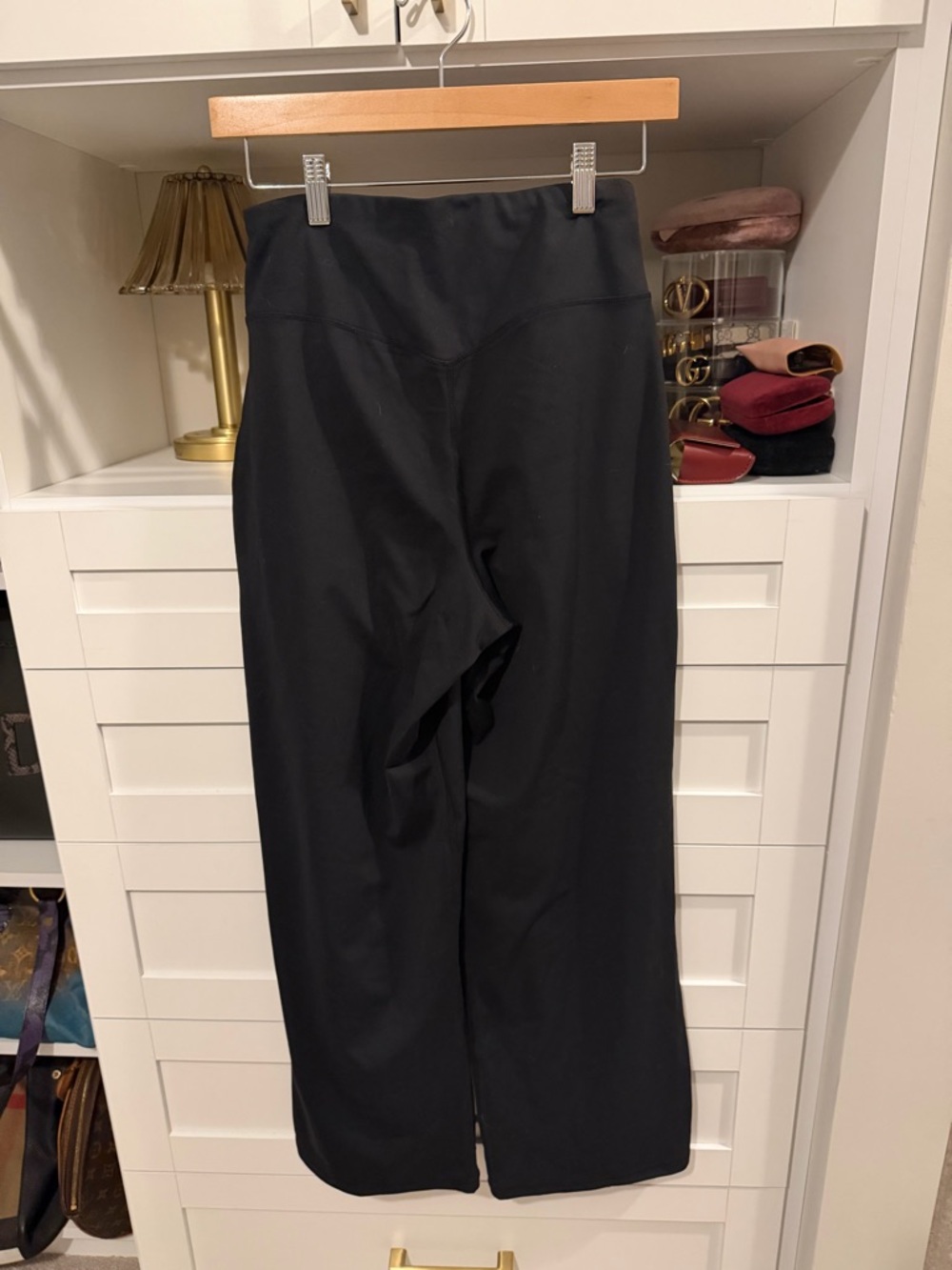 Black Wide-Leg Pull-On Pants with Pockets - Picture 3 of 3